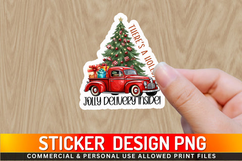 There's a holly Sticker Design Sublimation Regulrcrative 