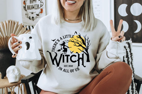 There's A Little Witch In All Of Us Halloween SVG SVG Pickled Thistle Creative 