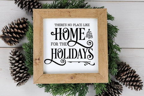 There's No Place Like Home SVG I Christmas Sign SVG SVG Happy Printables Club 