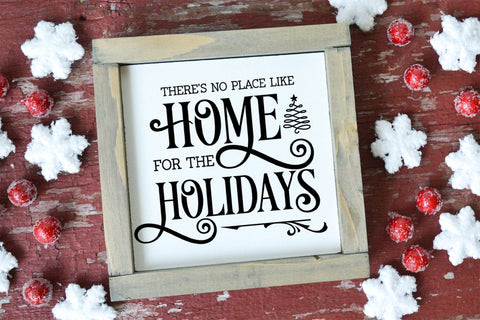 There's No Place Like Home SVG I Christmas Sign SVG SVG Happy Printables Club 