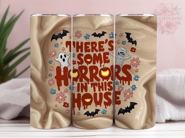 There's Some Horrors In This House Spooky Season 20oz Tumbler Wrap PNG, Horrors Spooky Tumbler Png, Straight & Tapered Tumbler Wrap, Instant Digital Download Sublimation Li Zamperini 