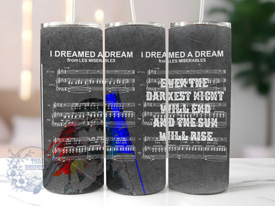 Thermo 20 oz Tumbler, Les Miserables Broadway Musical Tumbler PNG, Straight & Tapered Tumbler Wrap PNG, Instant Digital Download PNG, Sublimation Designs Downloads Sublimation ToriDesigns 
