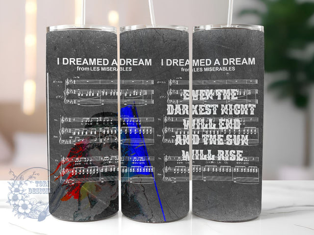 Thermo 20 oz Tumbler, Les Miserables Broadway Musical Tumbler PNG, Straight & Tapered Tumbler Wrap PNG, Instant Digital Download PNG, Sublimation Designs Downloads Sublimation ToriDesigns 