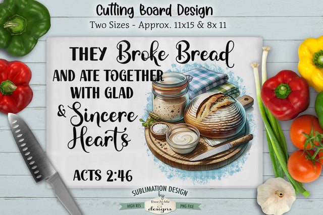 They Broke Bread Cutting Board Design | Kitchen Sublimation Sublimation Ewe-N-Me Designs 