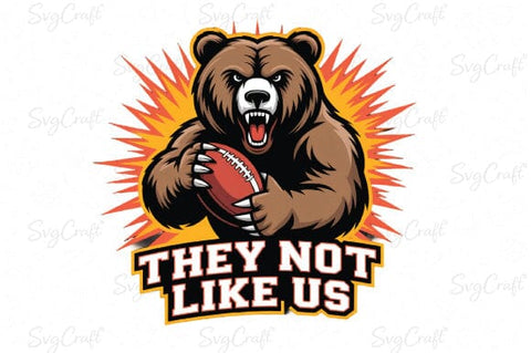 They Not Like Us Bear Mascot PNG| Football Bear PNG| Sports Team Logo PNG| Cricut & Silhouette PNGFile SVG Svgcraft 