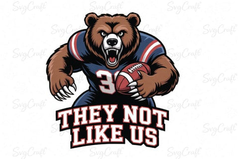 They Not Like Us Bear Mascot PNG| Football Bear PNG| Sports Team Logo PNG| Cricut & Silhouette PNGFile SVG Svgcraft 
