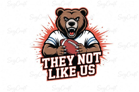 They Not Like Us Bear Mascot PNG| Football Bear PNG| Sports Team Logo PNG| Cricut & Silhouette PNGFile SVG Svgcraft 