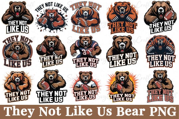 They Not Like Us Bear Mascot PNG| Football Bear PNG| Sports Team Logo PNG| Cricut & Silhouette PNGFile SVG Svgcraft 