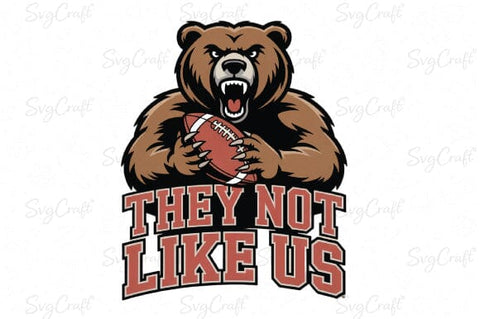 They Not Like Us Bear Mascot PNG| Football Bear PNG| Sports Team Logo PNG| Cricut & Silhouette PNGFile SVG Svgcraft 