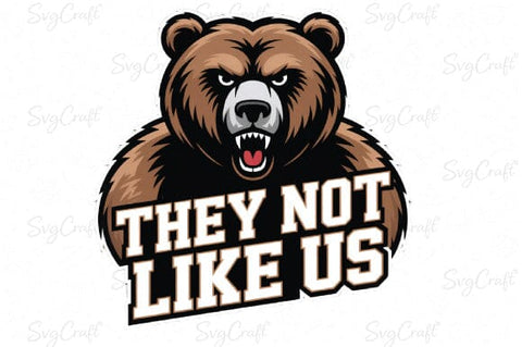 They Not Like Us Bear Mascot PNG| Football Bear PNG| Sports Team Logo PNG| Cricut & Silhouette PNGFile SVG Svgcraft 