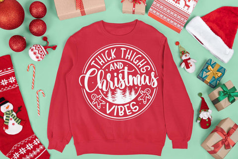 Thick thighs and Christmas vibes svg, Christmas vibes svg, Christmas svg, Cut files, Christmas Cricut, Christmas Holiday, Svg, T-shirt, T-shirt svg, USA holiday svg, Craft SVG Isabella Machell 