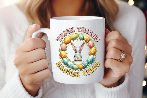 Thick Thighs Easter Vibes Sublimation Sublimation CraftLabSVG 