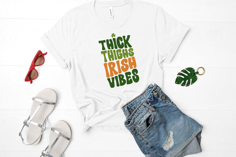 Thick Thighs Irish Vibes, Retro St Patricks Day SVG SVG CraftLabSVG 