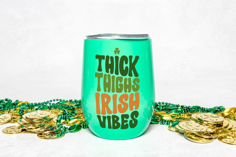 Thick Thighs Irish Vibes, Retro St Patricks Day SVG SVG CraftLabSVG 