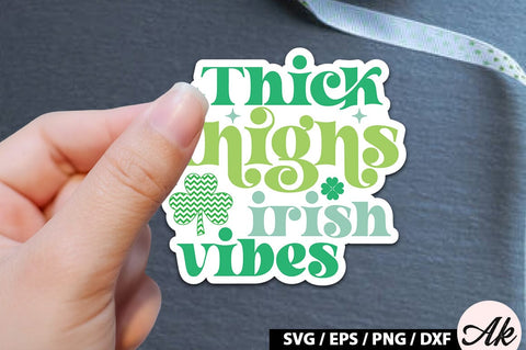 Thick thighs irish vibes Retro Stickers SVG akazaddesign 