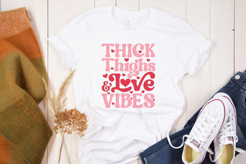 Thick Thighs & Love Vibes, Retro Valentine's Day SVG SVG CraftLabSVG 