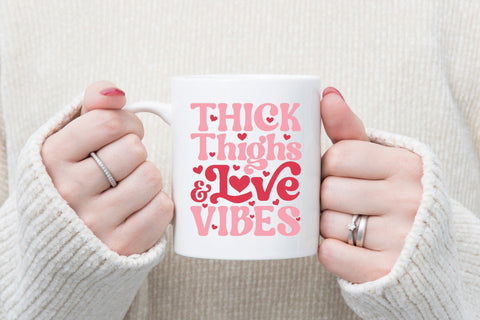 Thick Thighs & Love Vibes, Retro Valentine's Day SVG SVG CraftLabSVG 