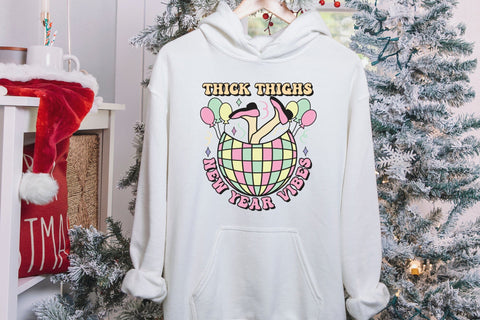 Thick Thighs New Year Vibes Retro Sublimation Sublimation CraftLabSVG 