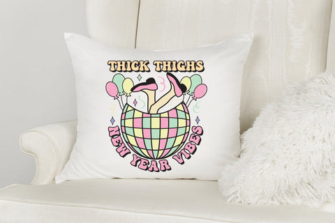 Thick Thighs New Year Vibes Retro Sublimation Sublimation CraftLabSVG 