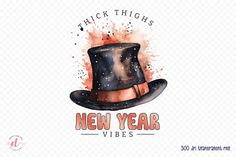 Thick Thighs New Year Vibes Sublimation Sublimation CraftLabSVG 