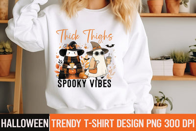 Thick Thighs Spooky Vibes Sublimation Design,,Halloween,Halloween PNG,Halloween Sublimation design,Halloween Sublimation png,Funny Halloween Design,Halloween t-shirt Design Sublimation BlackCatsMedia 