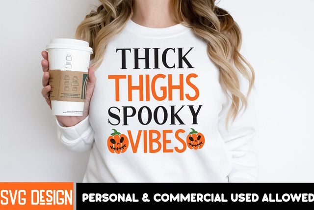 Thick Thighs Spooky Vibes,,Halloween SVG Quotes,Halloween PNG, Halloween SVG SVG BlackCatsMedia 
