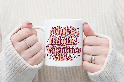 Thick Thighs Valentine Vibes Sublimation Sublimation CraftLabSVG 
