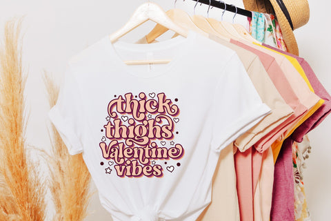 Thick Thighs Valentine Vibes Sublimation Sublimation CraftLabSVG 