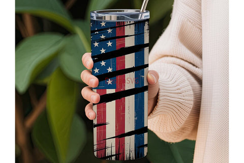 Thin Blue Line Flag 20oz Tumbler Wrap Sublimation DesignSVG 