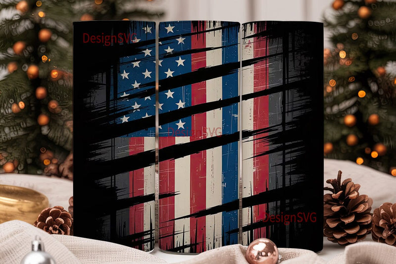 Thin Blue Line Flag 20oz Tumbler Wrap Sublimation DesignSVG 