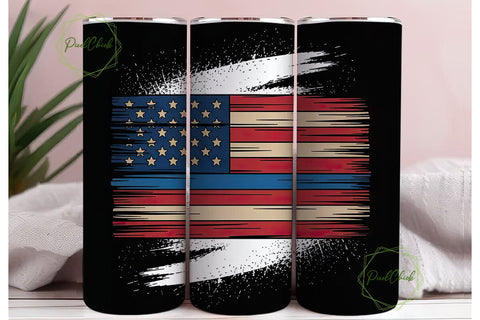 Thin Blue Line Flag 20oz Tumbler Wrap Sublimation PixelChick 