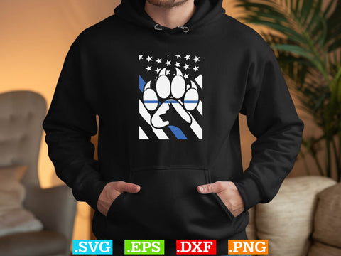 Thin Blue Line Police K9 Dog Paw Shirt, Police Svg, Back the Blue Svg, Thin Blue Line Svg, Police Officer Svg, Police Wife Svg, Distressed Flag SVG Creativeart88 