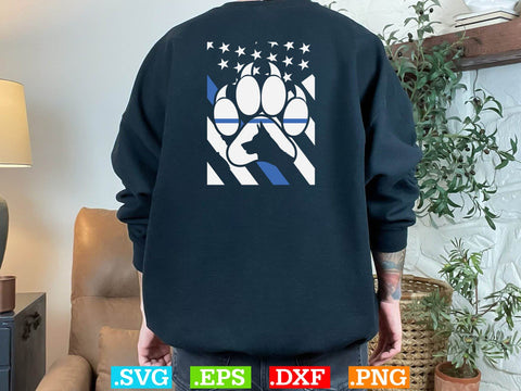 Thin Blue Line Police K9 Dog Paw Shirt, Police Svg, Back the Blue Svg, Thin Blue Line Svg, Police Officer Svg, Police Wife Svg, Distressed Flag SVG Creativeart88 
