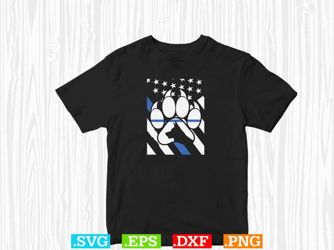 Thin Blue Line Police K9 Dog Paw Shirt, Police Svg, Back the Blue Svg, Thin Blue Line Svg, Police Officer Svg, Police Wife Svg, Distressed Flag SVG Creativeart88 