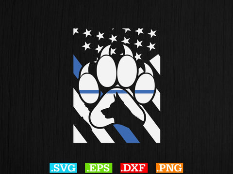 Thin Blue Line Police K9 Dog Paw Shirt, Police Svg, Back the Blue Svg, Thin Blue Line Svg, Police Officer Svg, Police Wife Svg, Distressed Flag SVG Creativeart88 