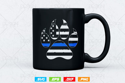 Thin Blue Line Police K9 Dog Paw Svg Png, First Responder, USA Flag Patriotic Gifts For 4th Of July Svg, Fathers Day Svg SVG DesignDestine 