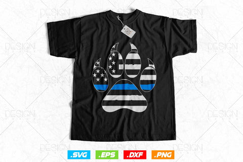 Thin Blue Line Police K9 Dog Paw Svg Png, First Responder, USA Flag Patriotic Gifts For 4th Of July Svg, Fathers Day Svg SVG DesignDestine 