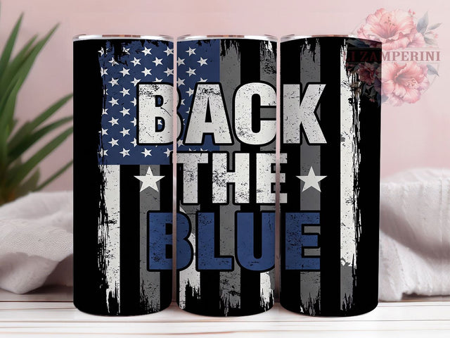 Thin Blue Line Police Support Tumbler, Police Support Wrap, 20oz Sublimation File, Thin Blue Line Tumbler, Law Enforcement Tumbler, Police Officer Gift, Digital Blue Line Design Sublimation Li Zamperini 