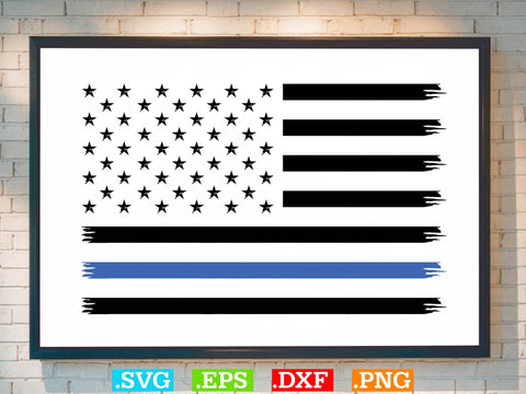 Thin Blue Line Svg, American flag Svg, Patriotic Svg SVG Creativeart88 