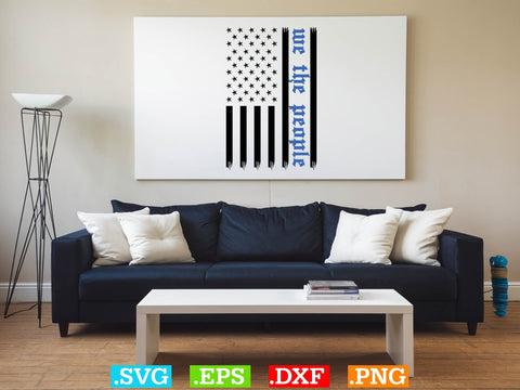 Thin Blue Line Svg, American flag Svg, Patriotic Svg SVG Creativeart88 