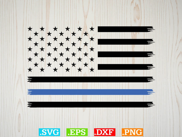 Thin Blue Line Svg, American flag Svg, Patriotic Svg SVG Creativeart88 