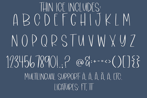 Thin Ice, Fun Handwritten Font for Cricut, Cute Handwriting Font Designing Digitals 