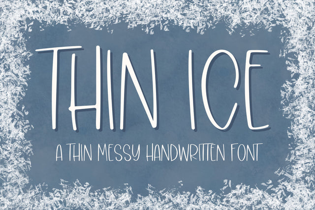 Thin Ice, Fun Handwritten Font for Cricut, Cute Handwriting Font Designing Digitals 