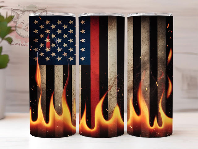 Thin Red Line Firefighter Tumbler, First Responder Tumbler, Firefighter Support Design, Red Line Pattern, Fire Wife Template, Emergency Services Gift, Firefighter Appreciation Sublimation Lara' s Designs 