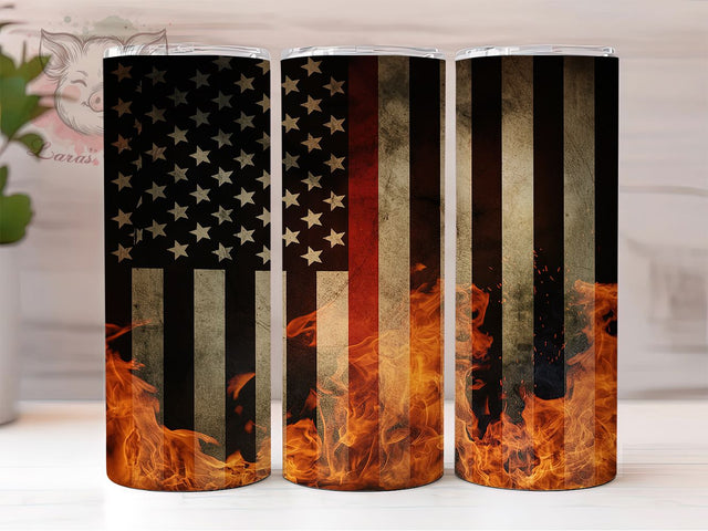 Thin Red Line Firefighter Tumbler, First Responder Tumbler, Firefighter Support Design, Red Line Pattern, Fire Wife Template, Emergency Services Gift, Firefighter Appreciation Sublimation Lara' s Designs 