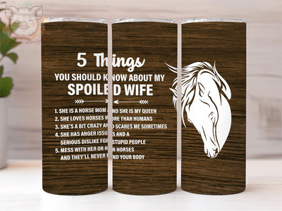 Things About My Horse Wife 20 oz Tumbler PNG, Horse Sublimation Design, Cowgirl Tumbler Wrap Png, Digital, Digital Download PNG Sublimation Lara' s Designs 