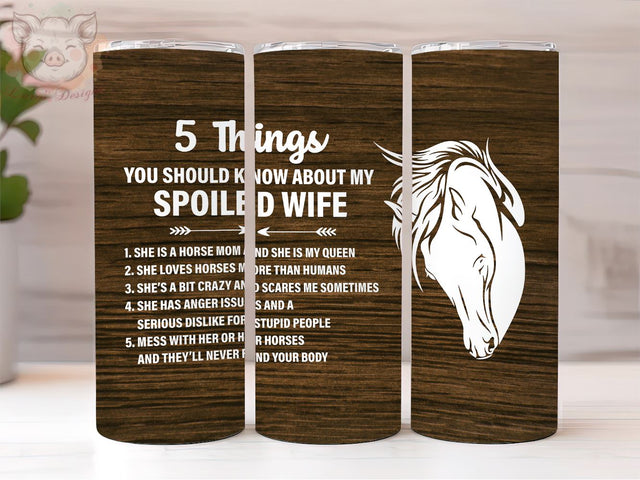 Things About My Horse Wife 20 oz Tumbler PNG, Horse Sublimation Design, Cowgirl Tumbler Wrap Png, Digital, Digital Download PNG Sublimation Lara' s Designs 