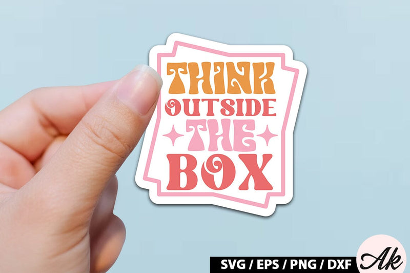 Think outside the box Retro Stickers - So Fontsy