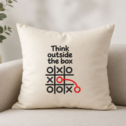 Think Outside The Box Tic Tac Toe Machine Embroidery Design – Motivational Quote Embroidery File Embroidery/Applique DESIGNS PatternFeed8 
