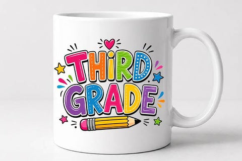 Third Grade PNG | Colorful School Sublimation Design SVG BillahCrafts 